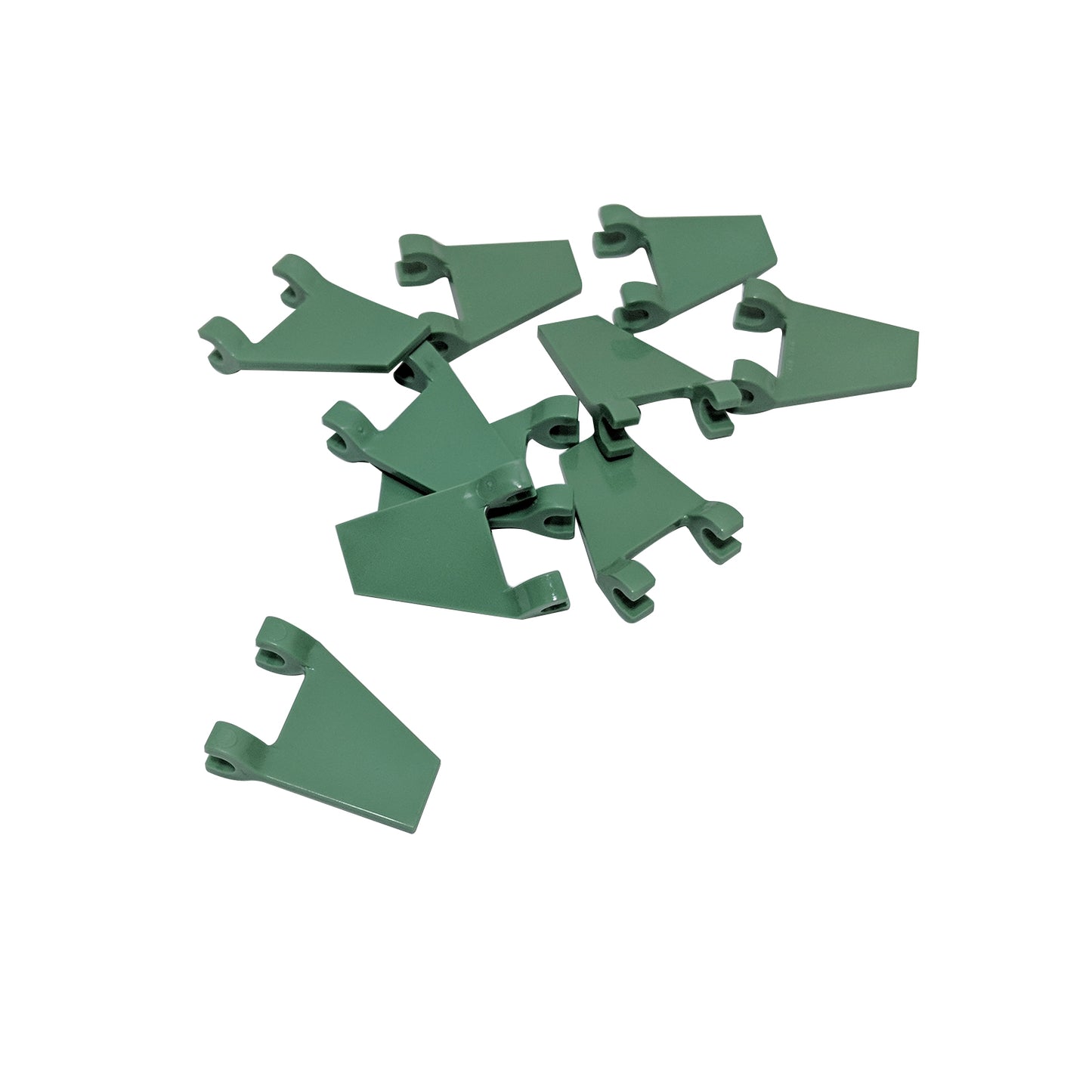 LEGO® Flag 2 x 2 Trapezoid (44676) in sand green, a trapezoid-shaped flag piece often used for banners, vehicle details, or decorative builds.
