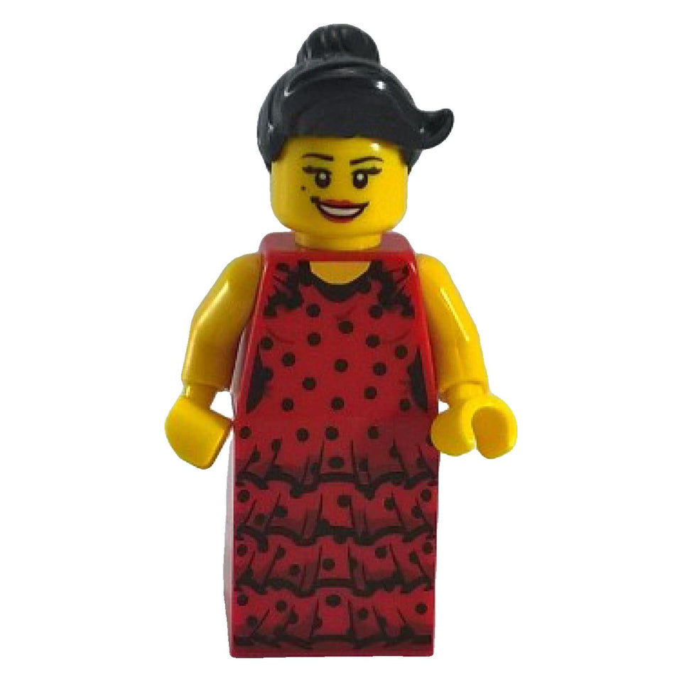 LEGO® Flamenco Dancer Series 6 col086 minifigure in red and black dress