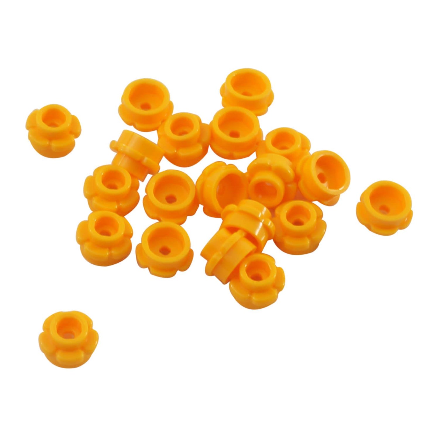 LEGO round 1x1 flower plate part 24866 5 petals bright light  orange