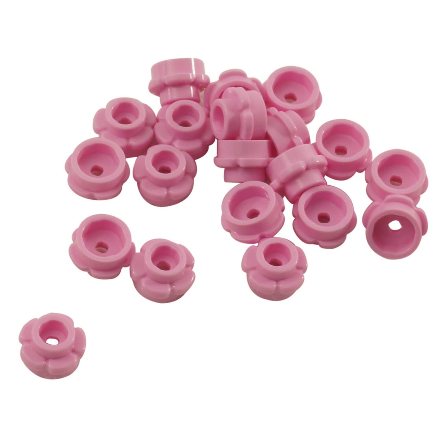 LEGO round 1x1 flower plate part 24866 5 petals bright pink