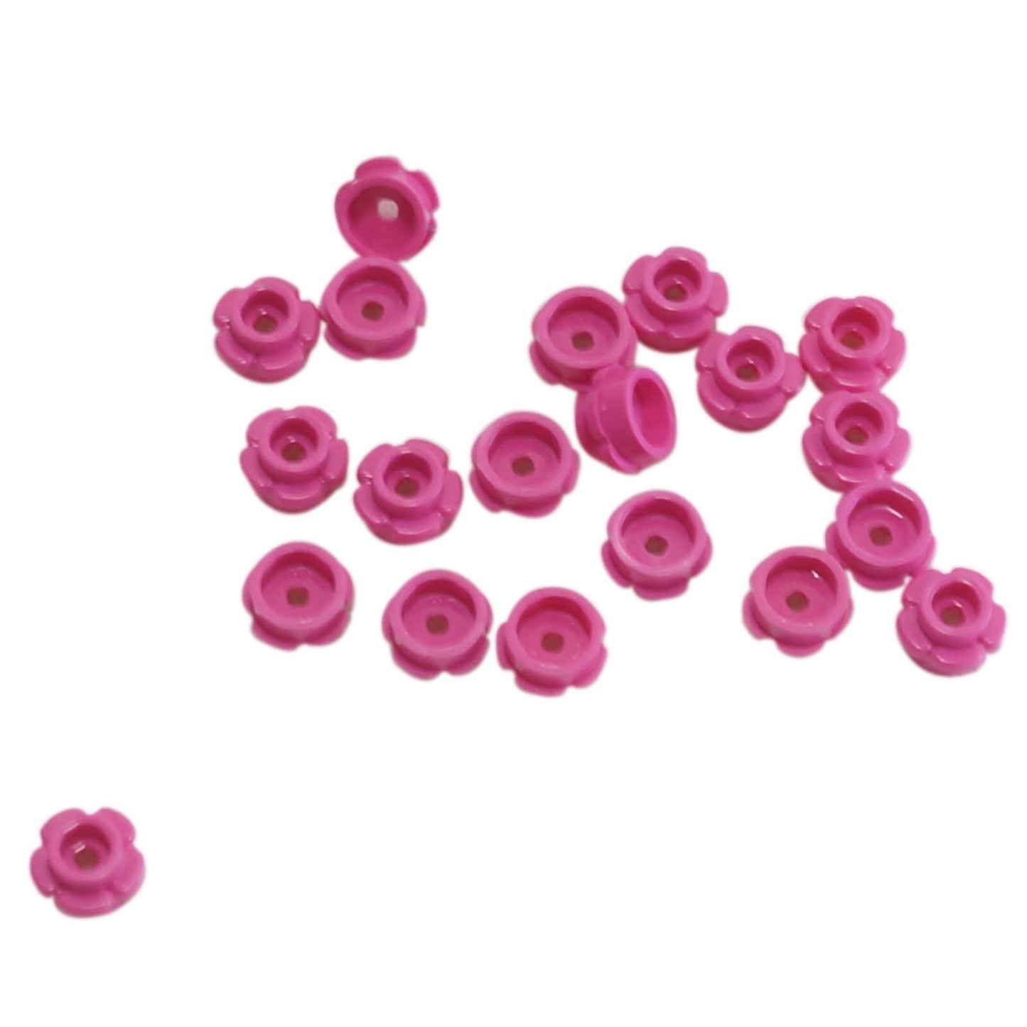 LEGO round 1x1 flower plate part 24866 5 petals dark pink