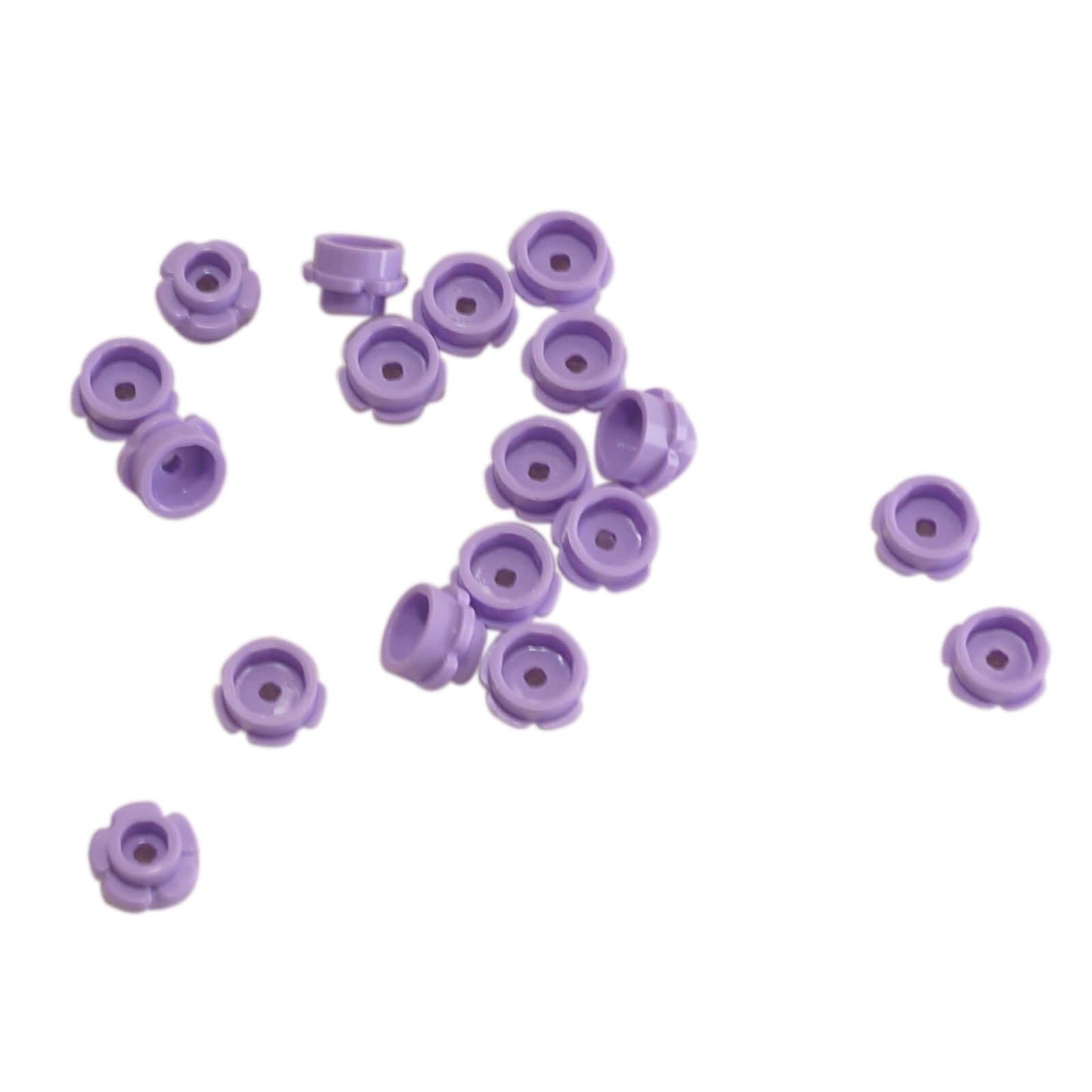 LEGO round 1x1 flower plate part 24866 5 petals lavender