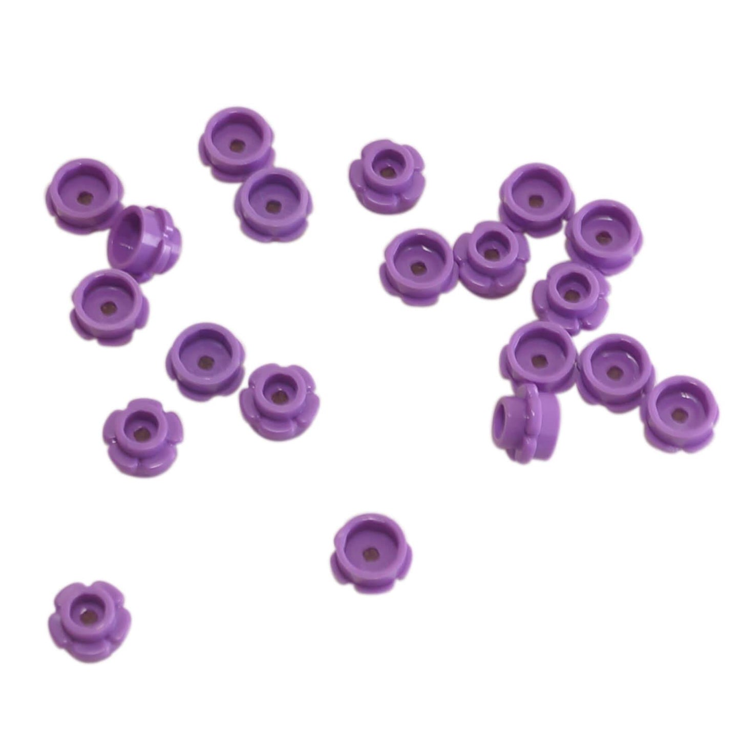 LEGO round 1x1 flower plate part 24866 5 petals medium lavender