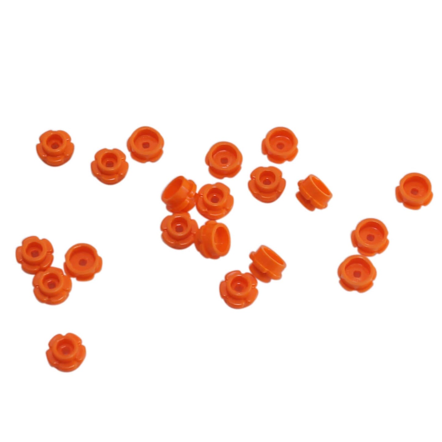 LEGO round 1x1 flower plate part 24866 5 petals orange