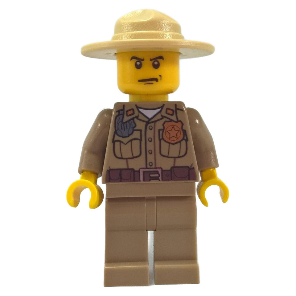 LEGO Forest Police Officer cty425 in dark tan shirt and campaign hat.