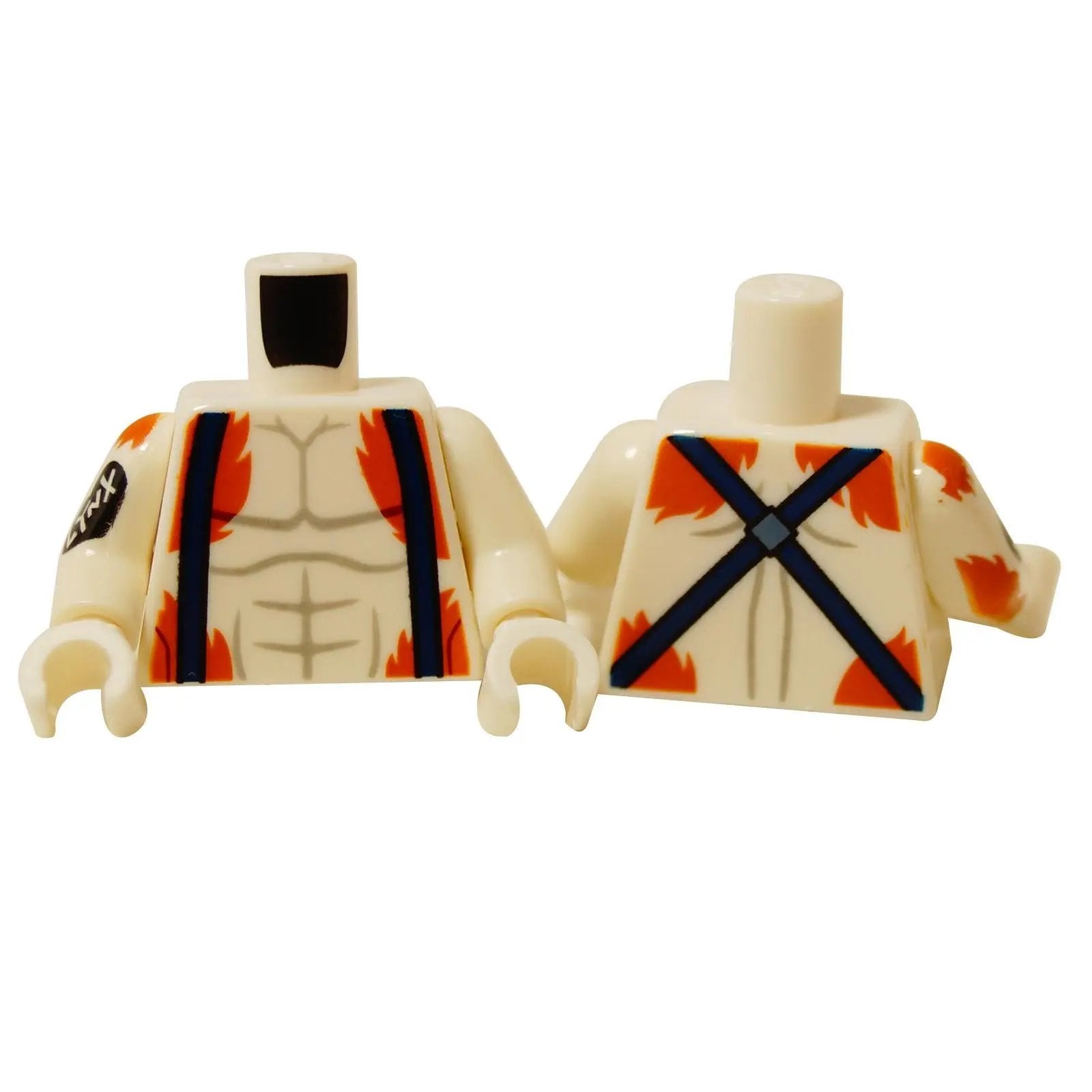 LEGO® Fortnite Lynx minifigure torso Stage 1, printed torso with harness straps and muscle detail
