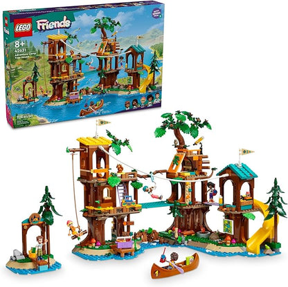 LEGO Friends Adventure Camp Tree House 42631 set with obstacle course and mini dolls
