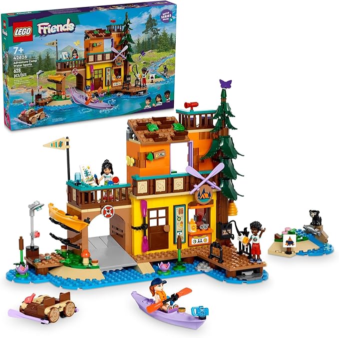 LEGO Friends Adventure Camp Water Sports 42626 set with kayaks and mini dolls