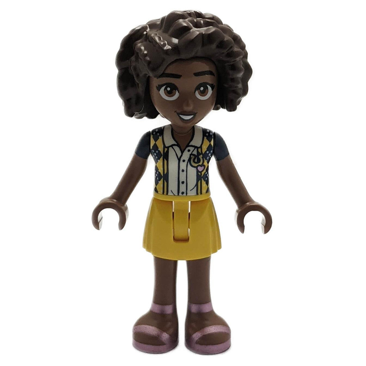 LEGO Friends Aliya minifigure with yellow skirt and curly hair