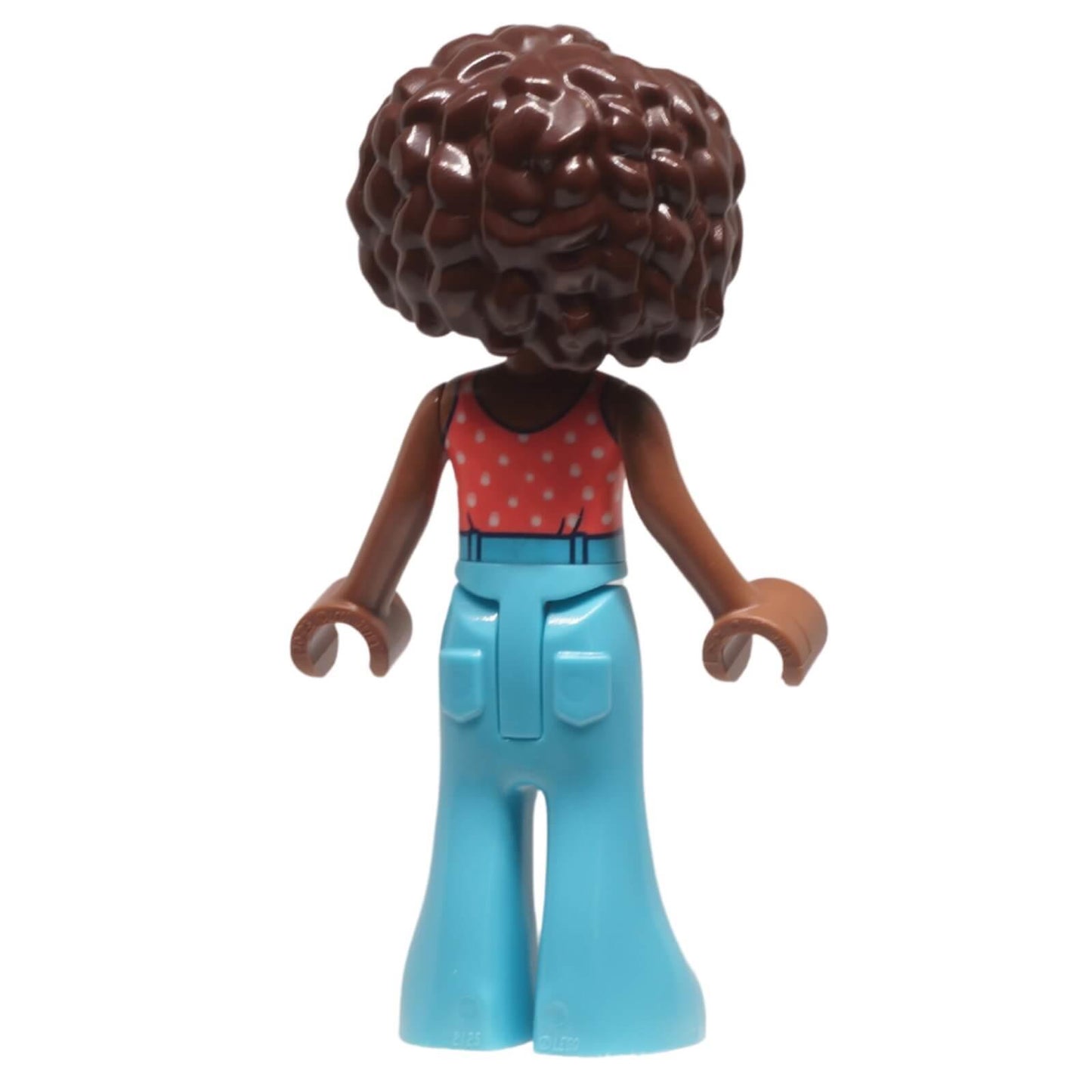 LEGO Friends Aliya minifigure frnd0773 coral halter top azure trousers, back view