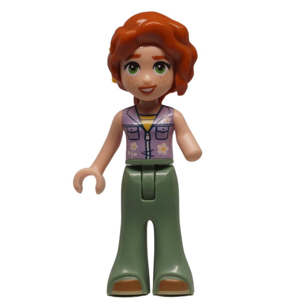 LEGO Friends Autumn minifigure frnd0791 lavender floral outfit braided hair