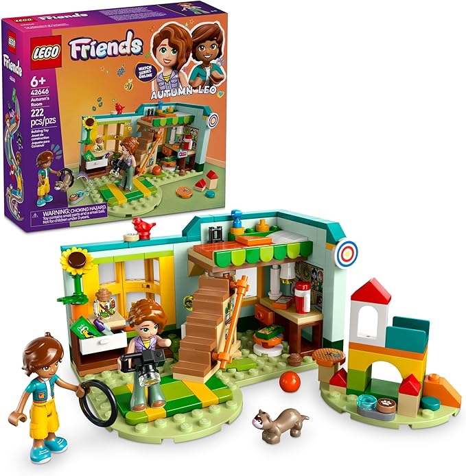 LEGO Friends Autumn Room 42646 set with Autumn Leo ferret and bird figures