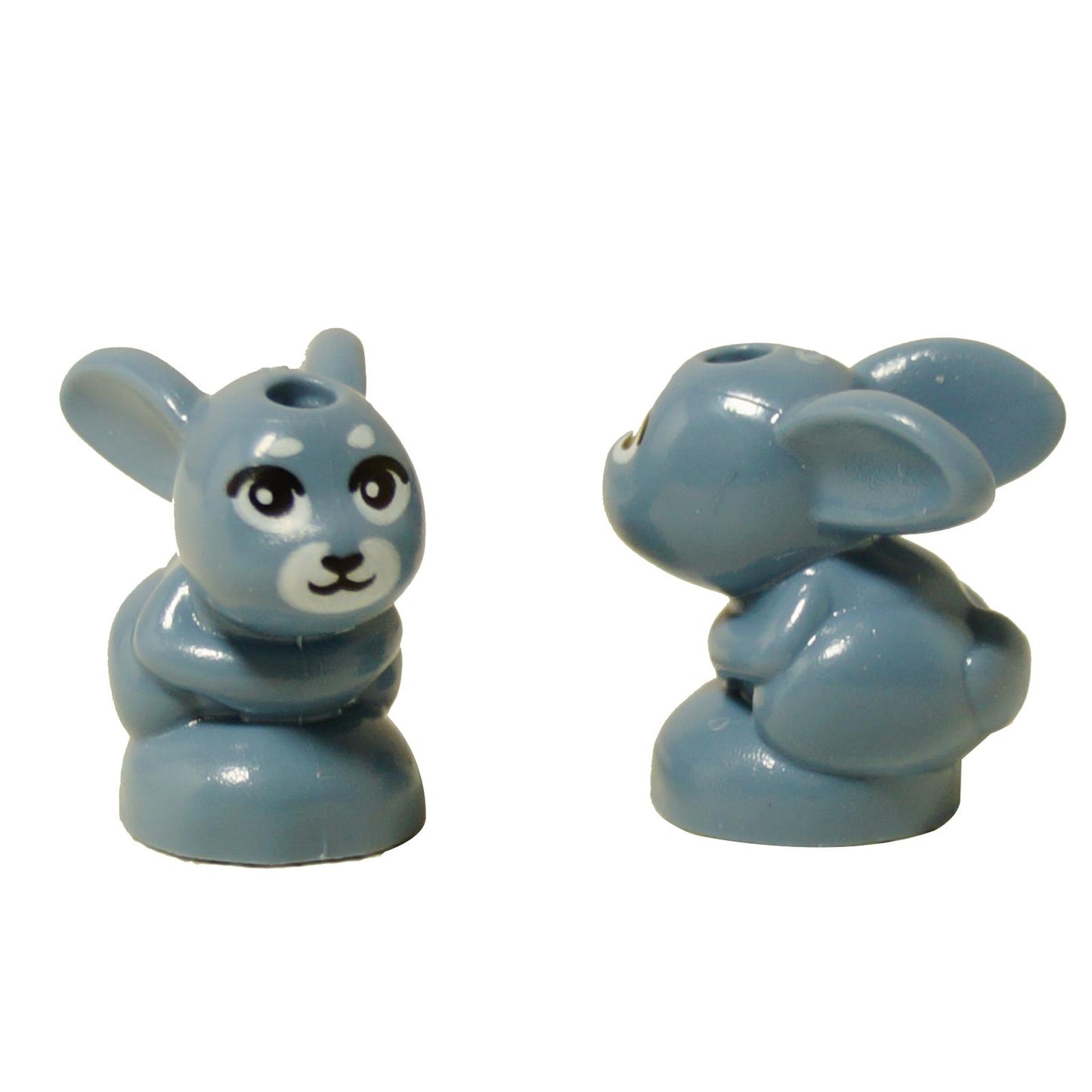 LEGO® Friends baby bunny figure in sand blue, small molded rabbit accessory with printed face
