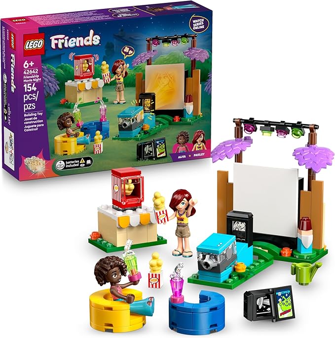 LEGO Friends Friendship Movie Night 42642 with projector and popcorn machine