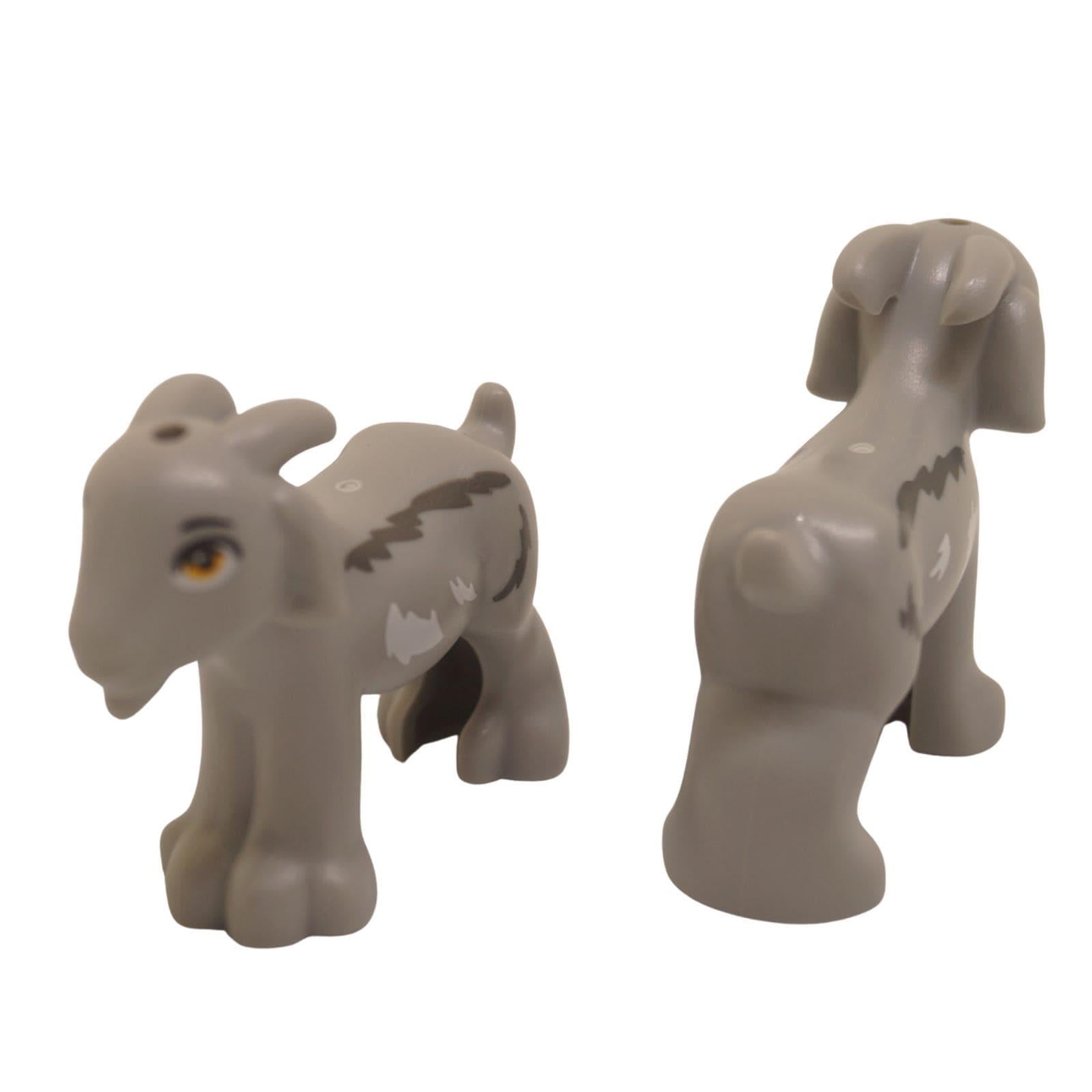 LEGO Friends Goat 5243pb01 šedé farmářské zvíře s bílým vzorem srsti pohled zezadu a z boku