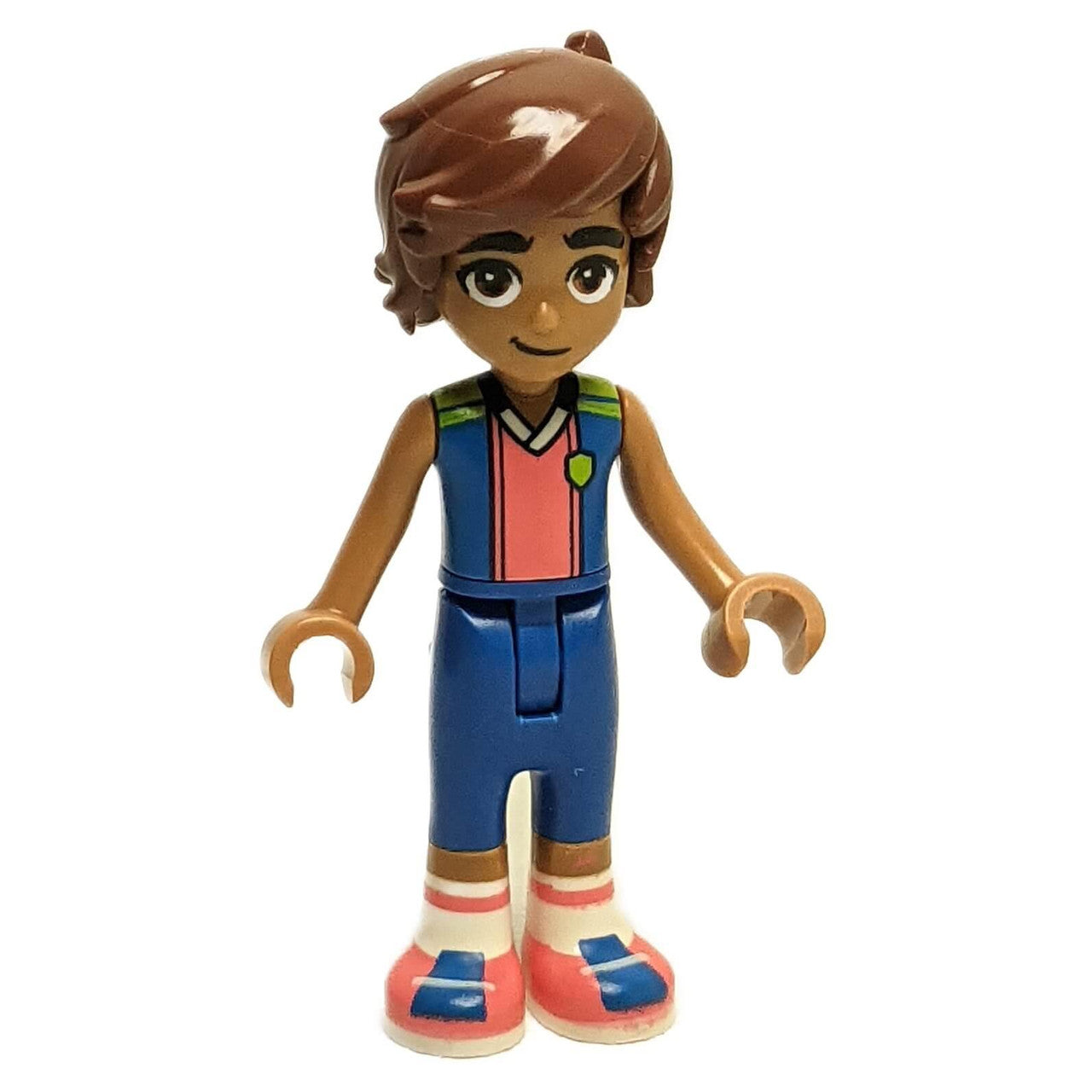 LEGO Friends Leo minifigure in blue sports outfit with brown hair