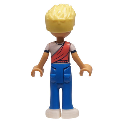 LEGO Friends Olly minifigure frnd0834 scarf glasses blue trousers, back