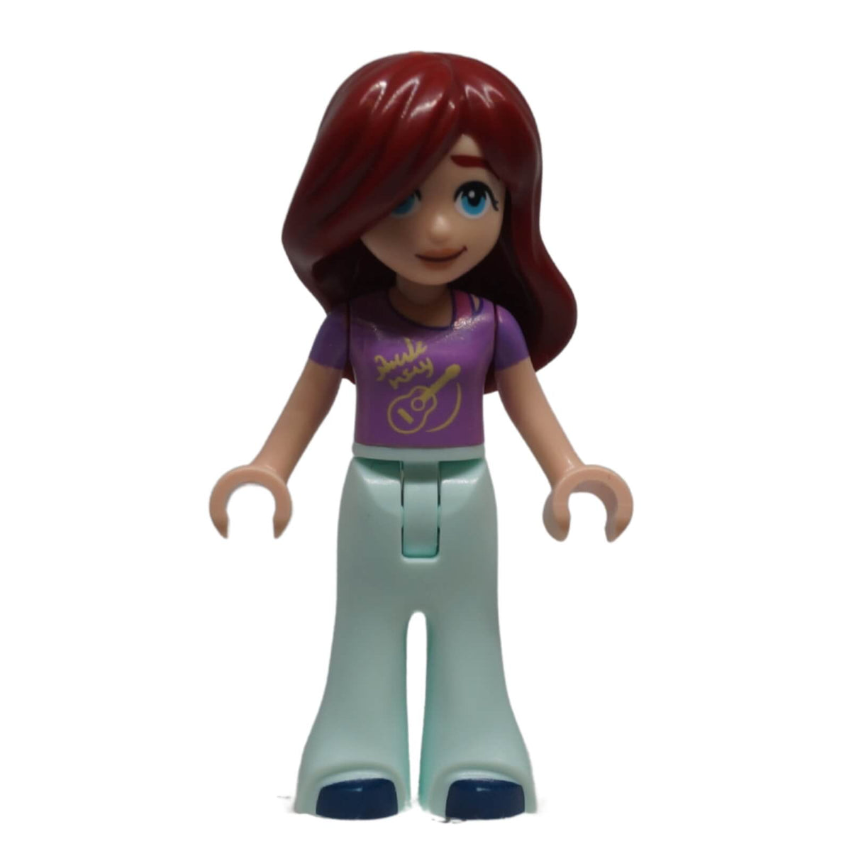 LEGO® Friends Paisley frnd0617 mini-doll with medium lavender music shirt and light aqua trousers, front view