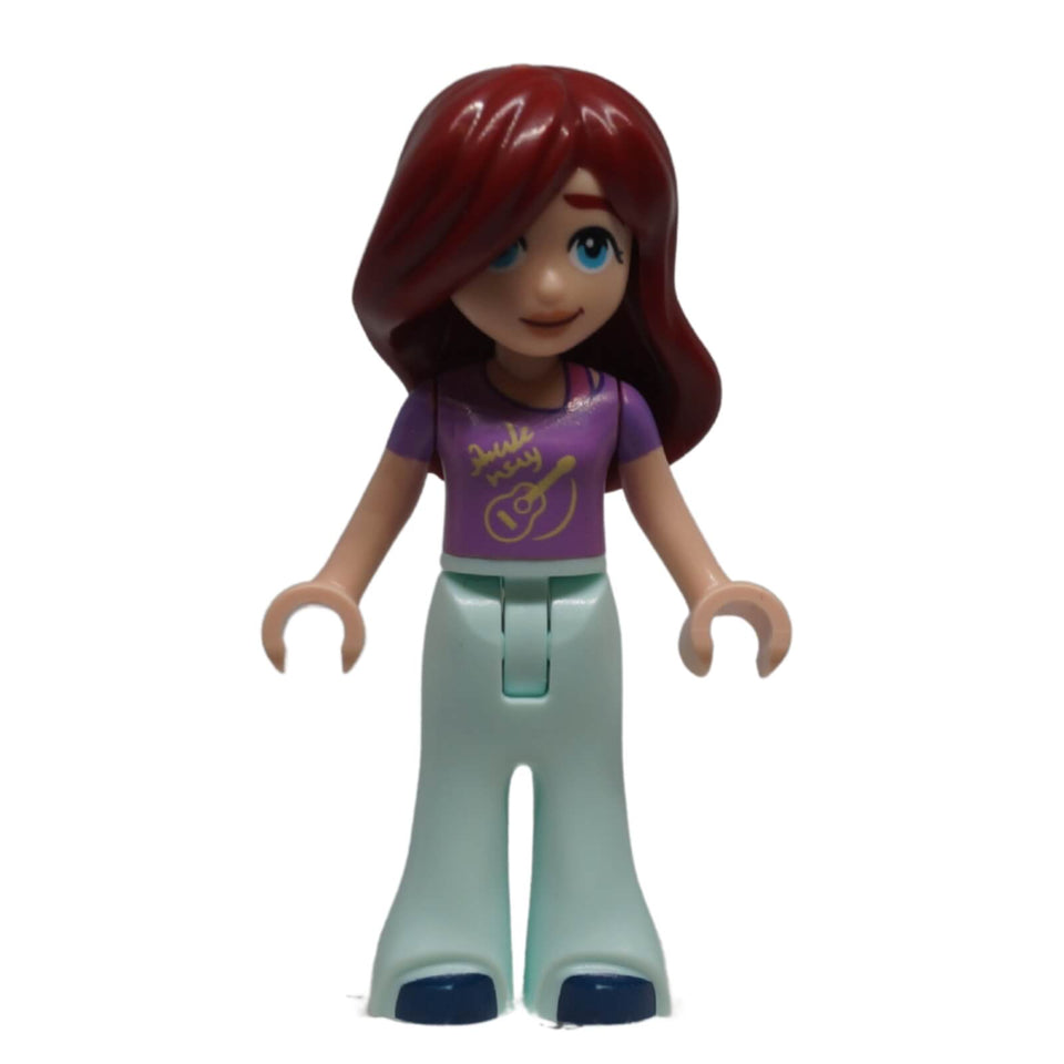 LEGO® Friends Paisley frnd0617 mini-doll with medium lavender music shirt and light aqua trousers, front view