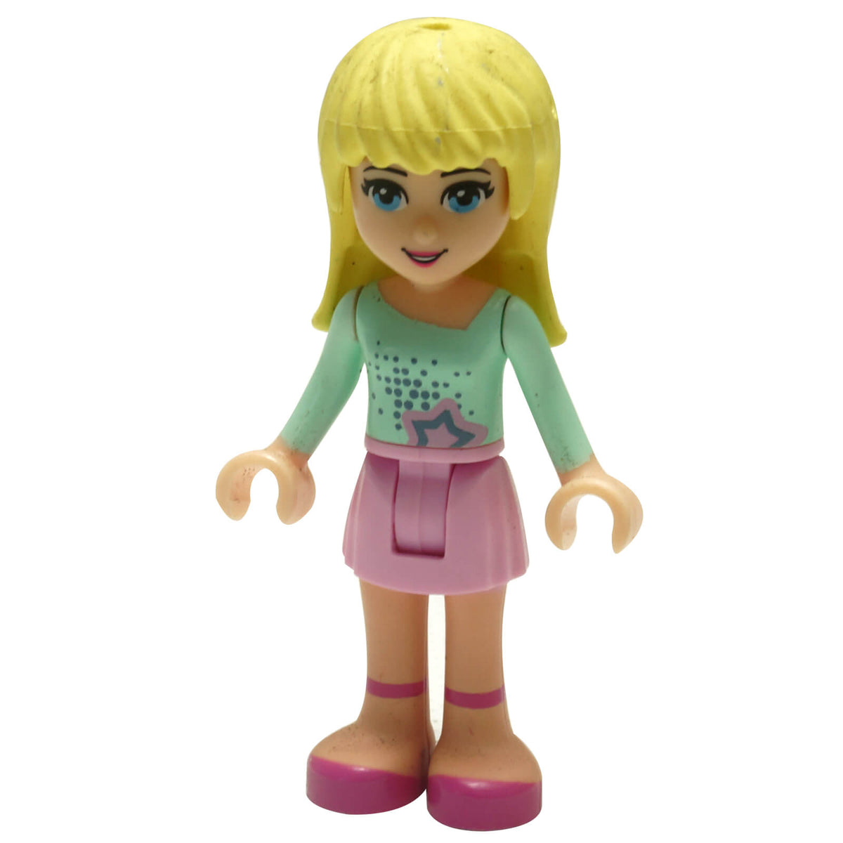 LEGO Friends Stephanie frnd0003 with light aqua top and bright pink skirt