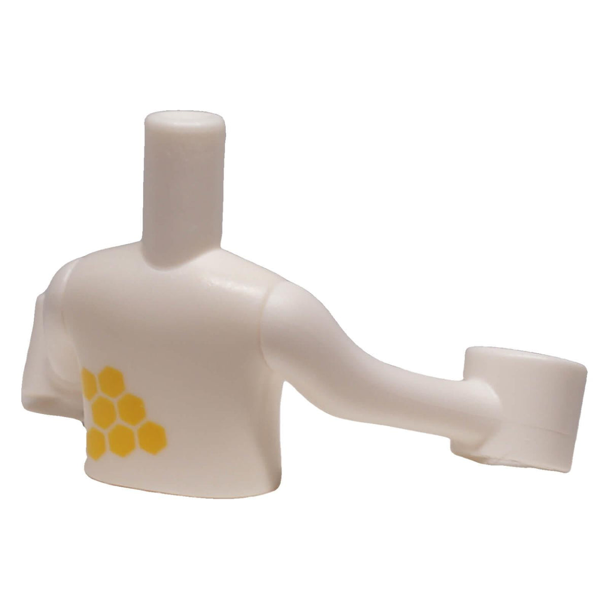LEGO® FTGpb339c01 white mini-doll torso with yellow honeycomb pattern back view