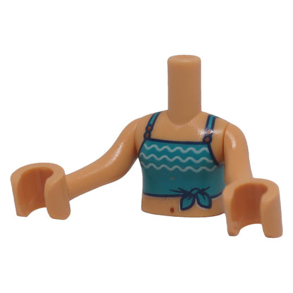 LEGO® FTGpb474c01 mini-doll girl dark turquoise swimsuit top torso front view