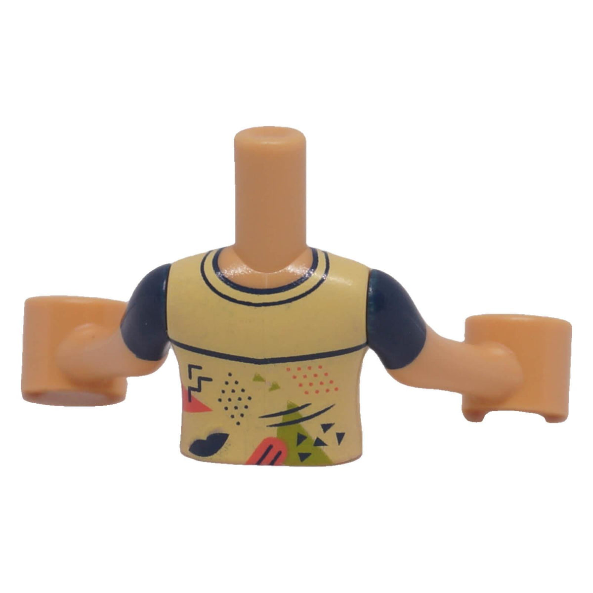LEGO® FTGpb475c01 bright light yellow patterned mini-doll torso back view