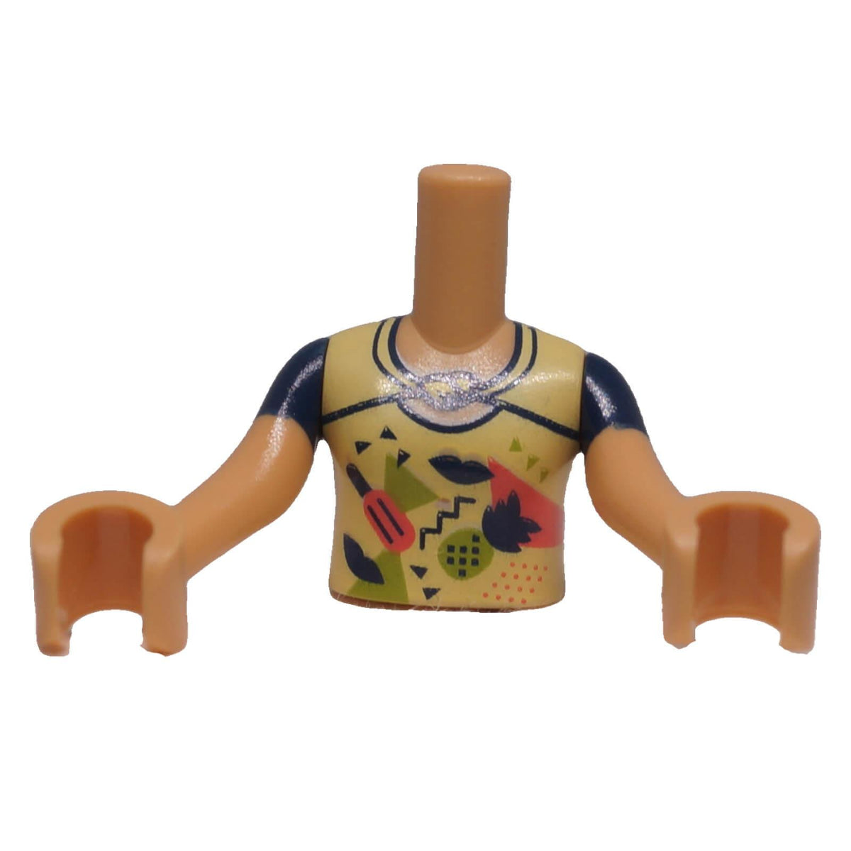 LEGO® FTGpb475c01 bright light yellow patterned mini-doll torso front view