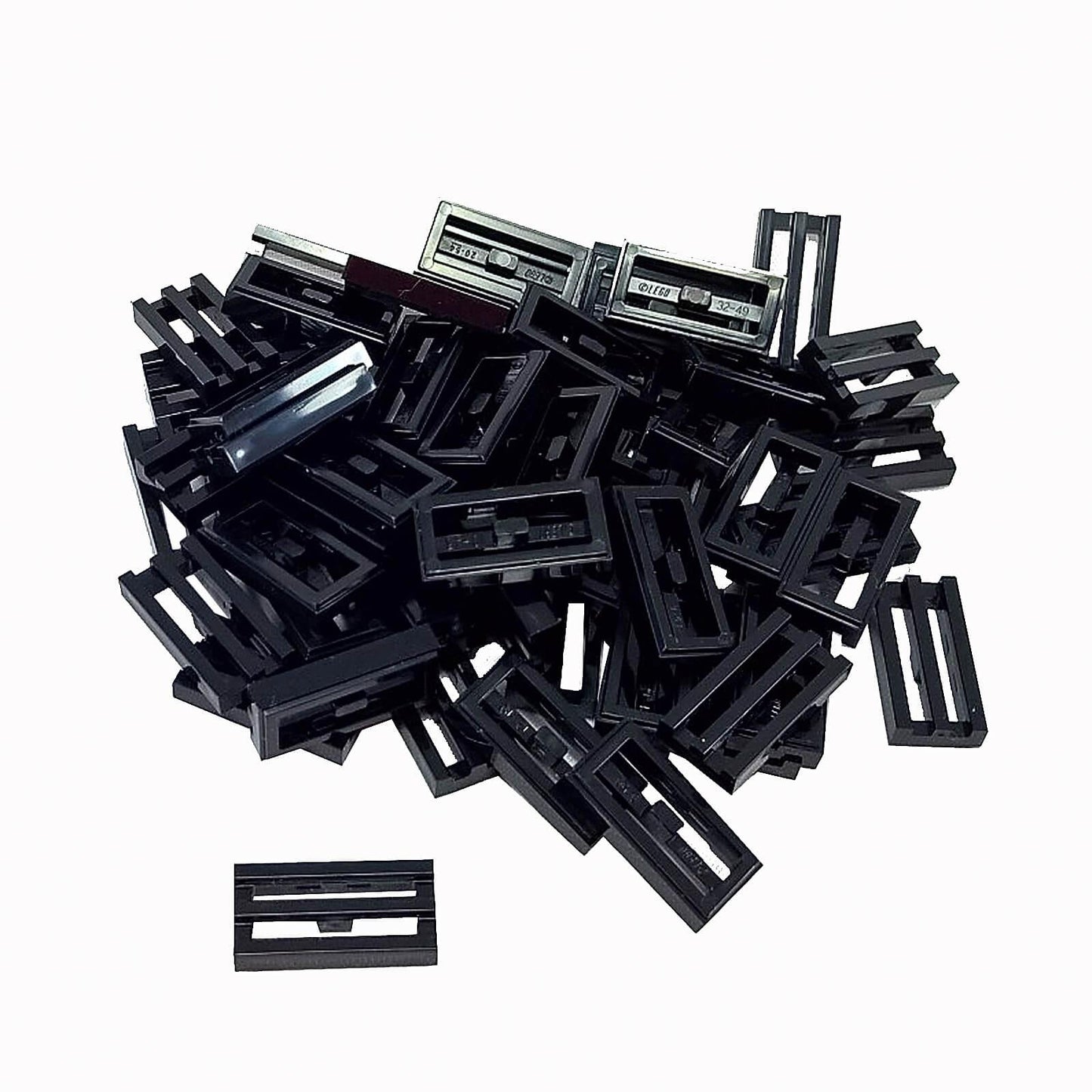 LEGO grille tile 1x2 modified groove vent pattern 2412b black
