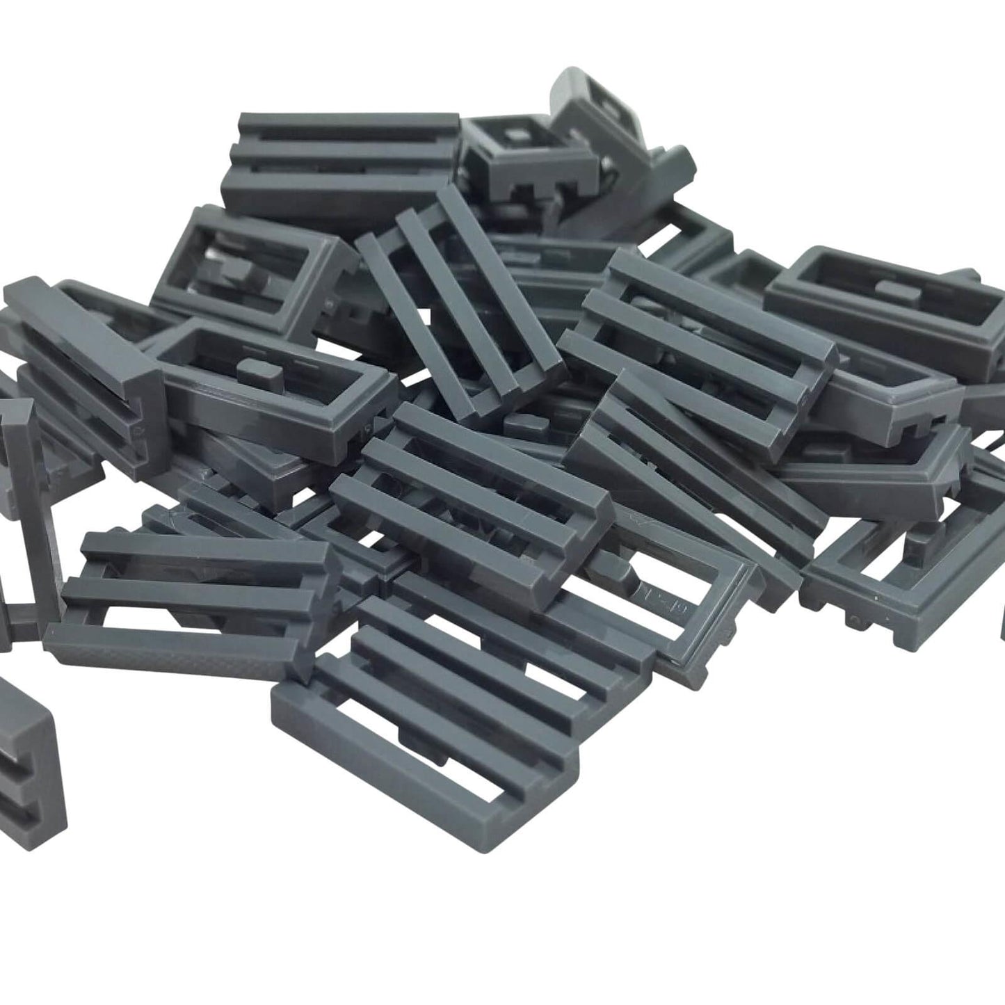 LEGO grille tile 1x2 modified groove vent pattern 2412b dark bluish gray