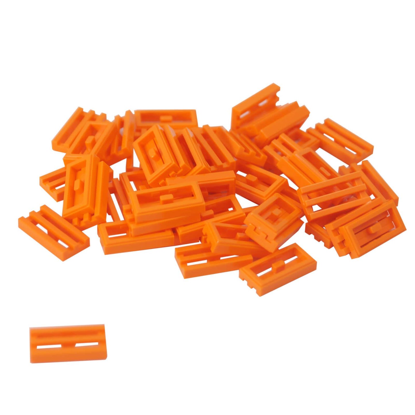 LEGO grille tile 1x2 modified groove vent pattern 2412b orange