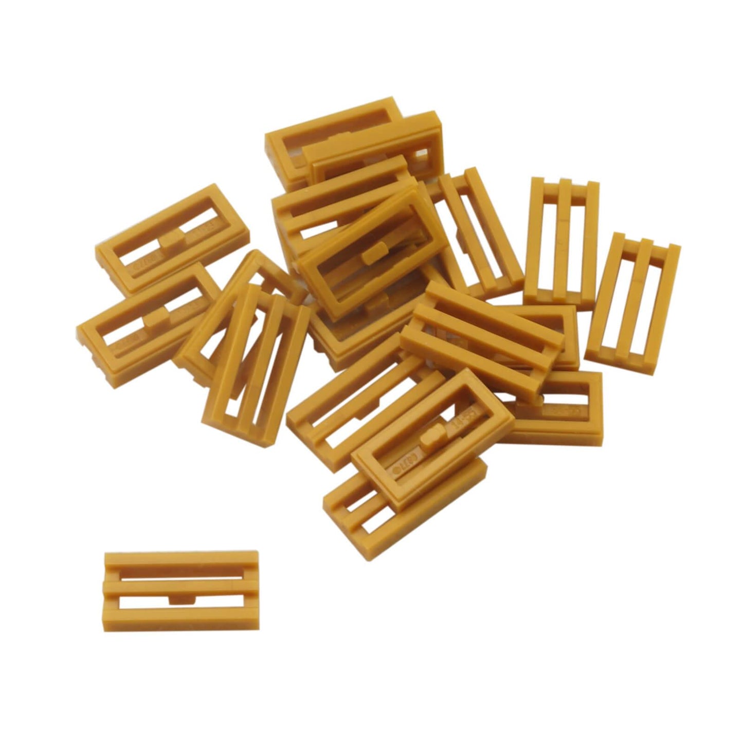 LEGO grille tile 1x2 modified groove vent pattern 2412b pearl gold
