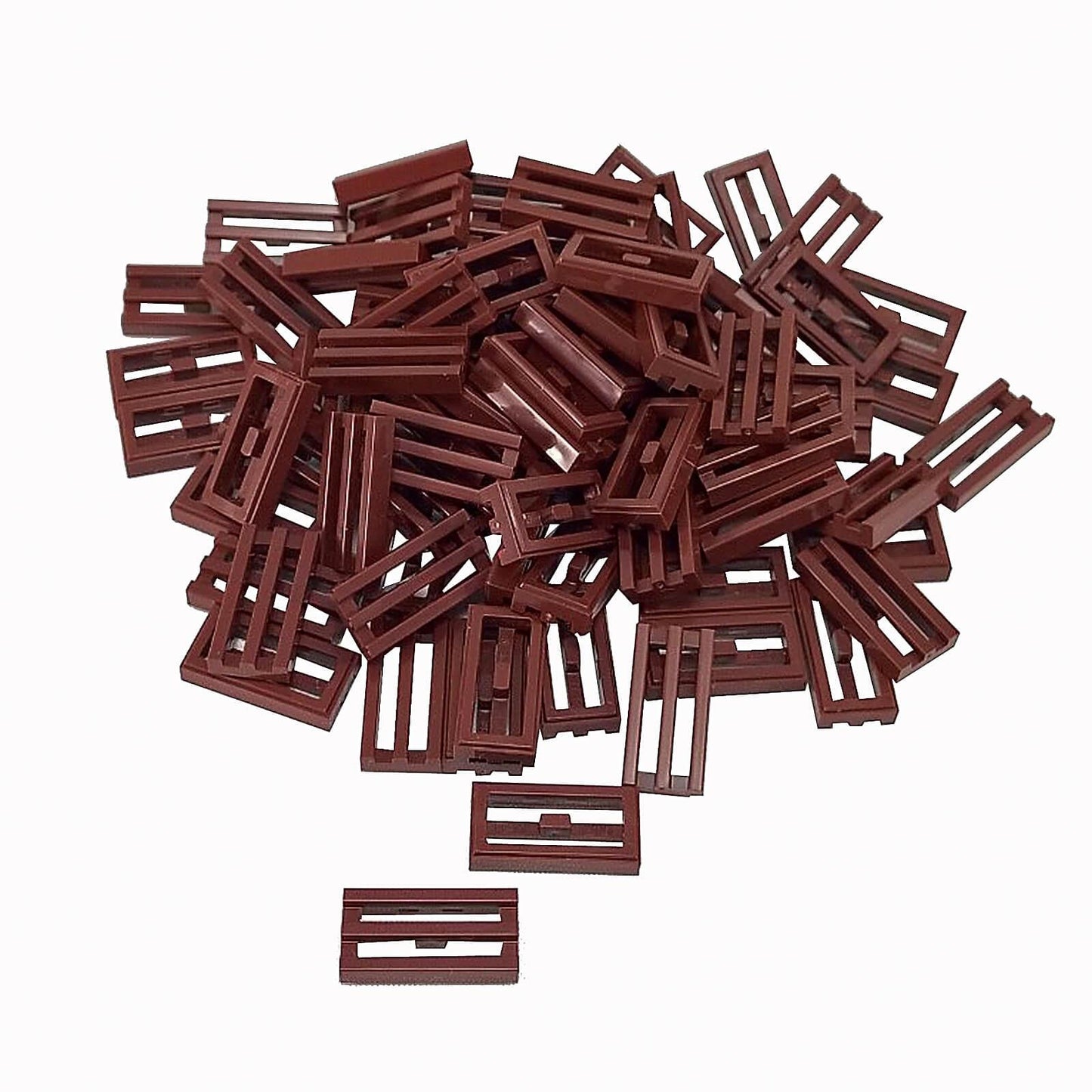 LEGO grille tile 1x2 modified groove vent pattern 2412b reddish brown