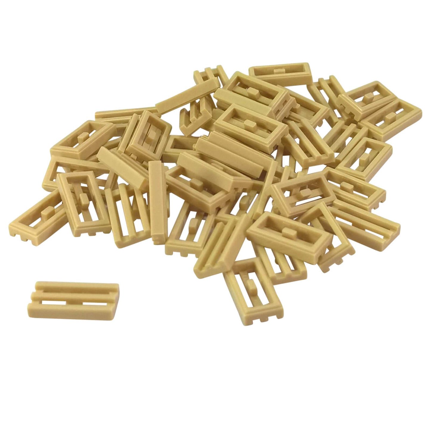 LEGO grille tile 1x2 modified groove vent pattern 2412b tan
