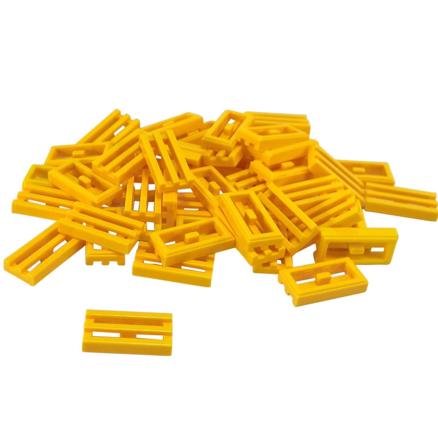 LEGO grille tile 1x2 modified groove vent pattern 2412b yellow