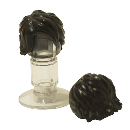 LEGO® pieza de cabello de minifigura, media longitud despeinada con parte lateral en negro