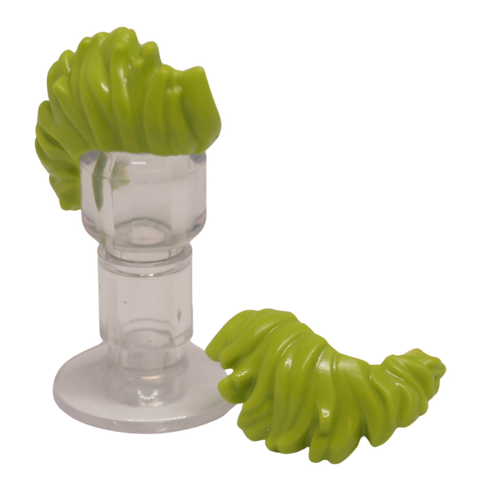 LEGO Hair Mohawk Wide and Wavy 3758 punk hairstyle part side view lime