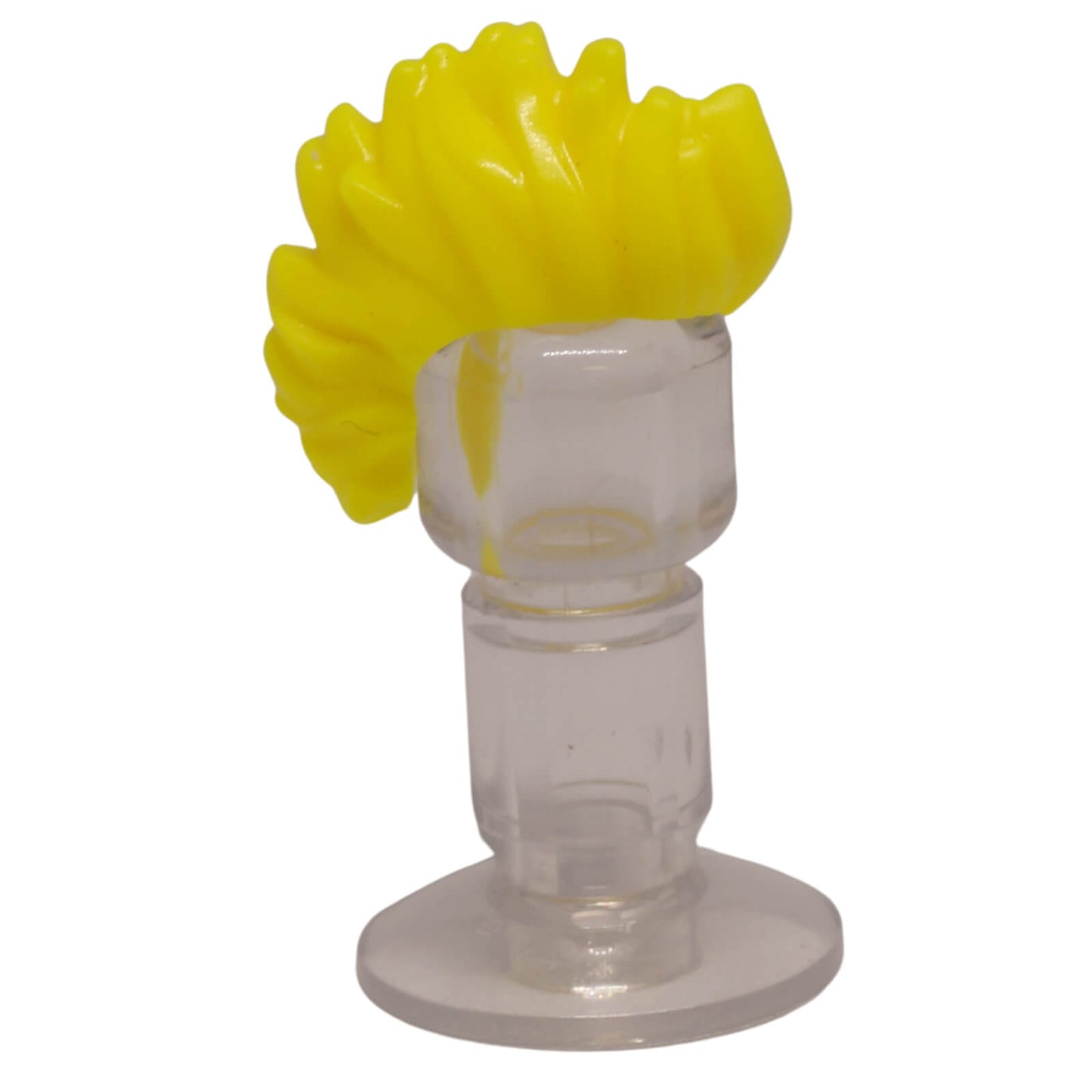 LEGO Hair Mohawk Wide and Wavy 3758 punk hairstyle part side view neon yellow