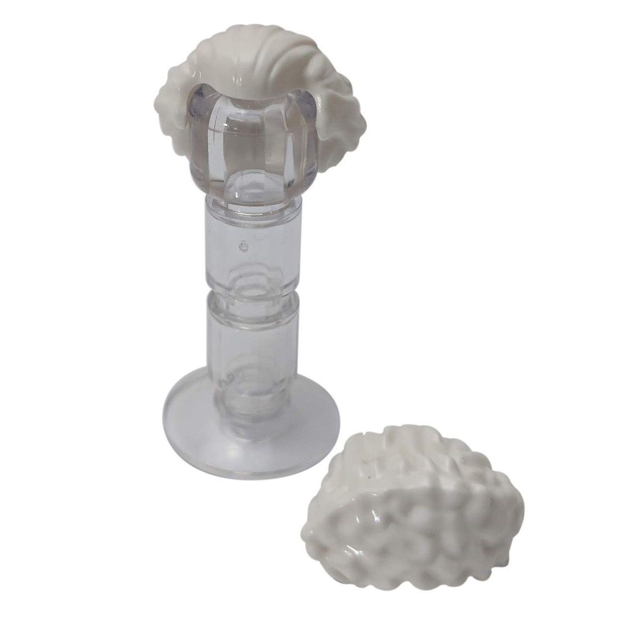 LEGO® Hair 21269 – Swept Back with Widow’s Peak, Chin-Length, Bushy in White.