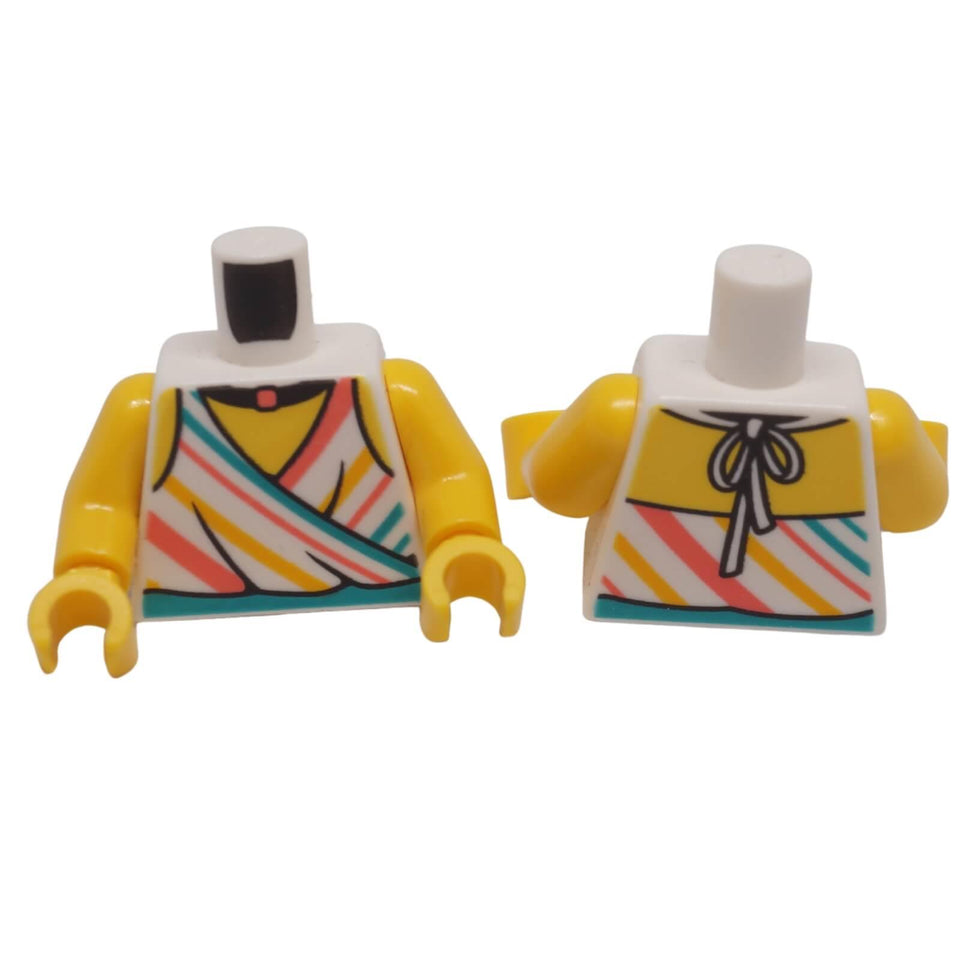 LEGO® halter top torso 973pb5425c01 with diagonal stripes, choker and rear tie pattern