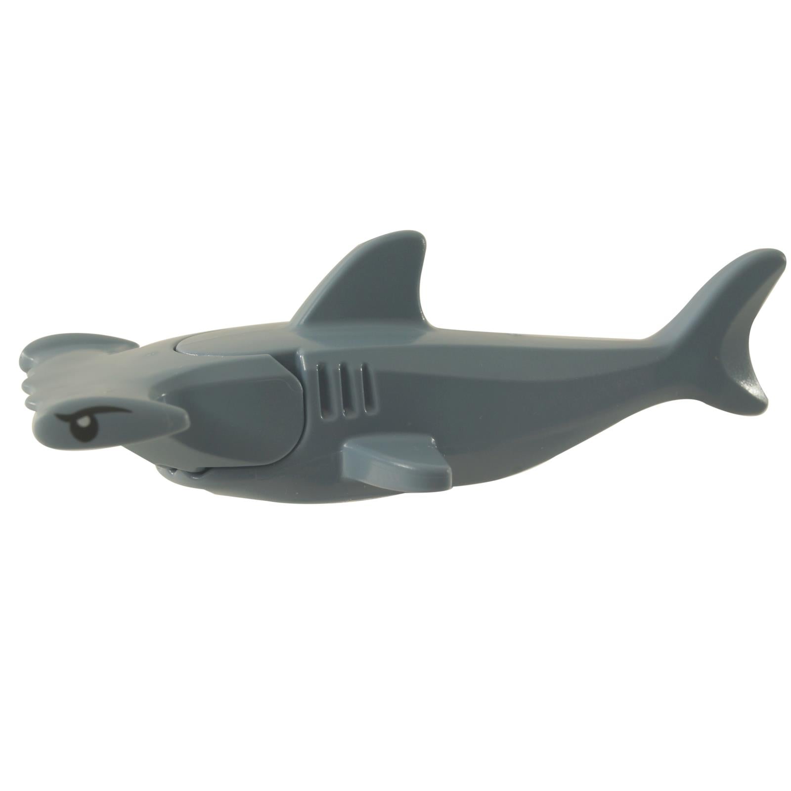 Pieza de animal marino LEGO tiburón martillo azul arena 14518c03pb01 para construcciones de arrecifes oceánicos y submarinas - construcción lateral