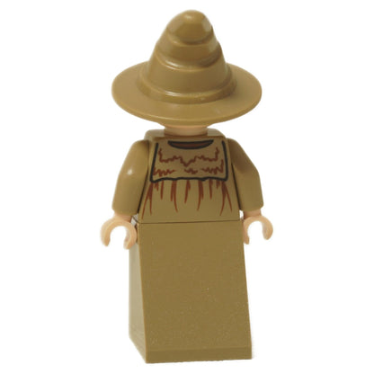 LEGO® Harry Potter Professor Pomona Sprout minifigure (hp131) with printed robe details and pointed hat, rear view.
