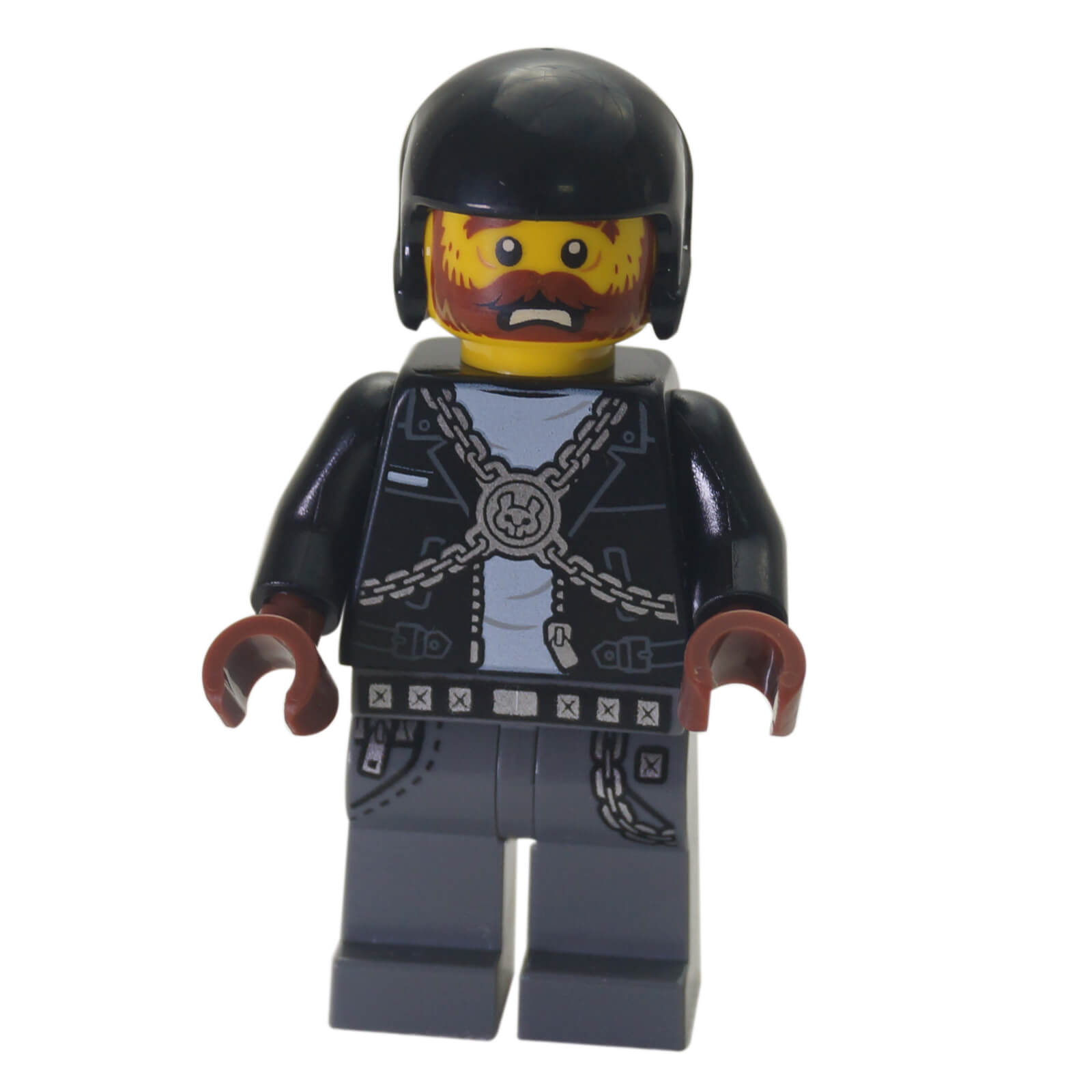 LEGO® Hidden Side Dwayne minifigure hs025 with black helmet, beard print and printed stunt outfit