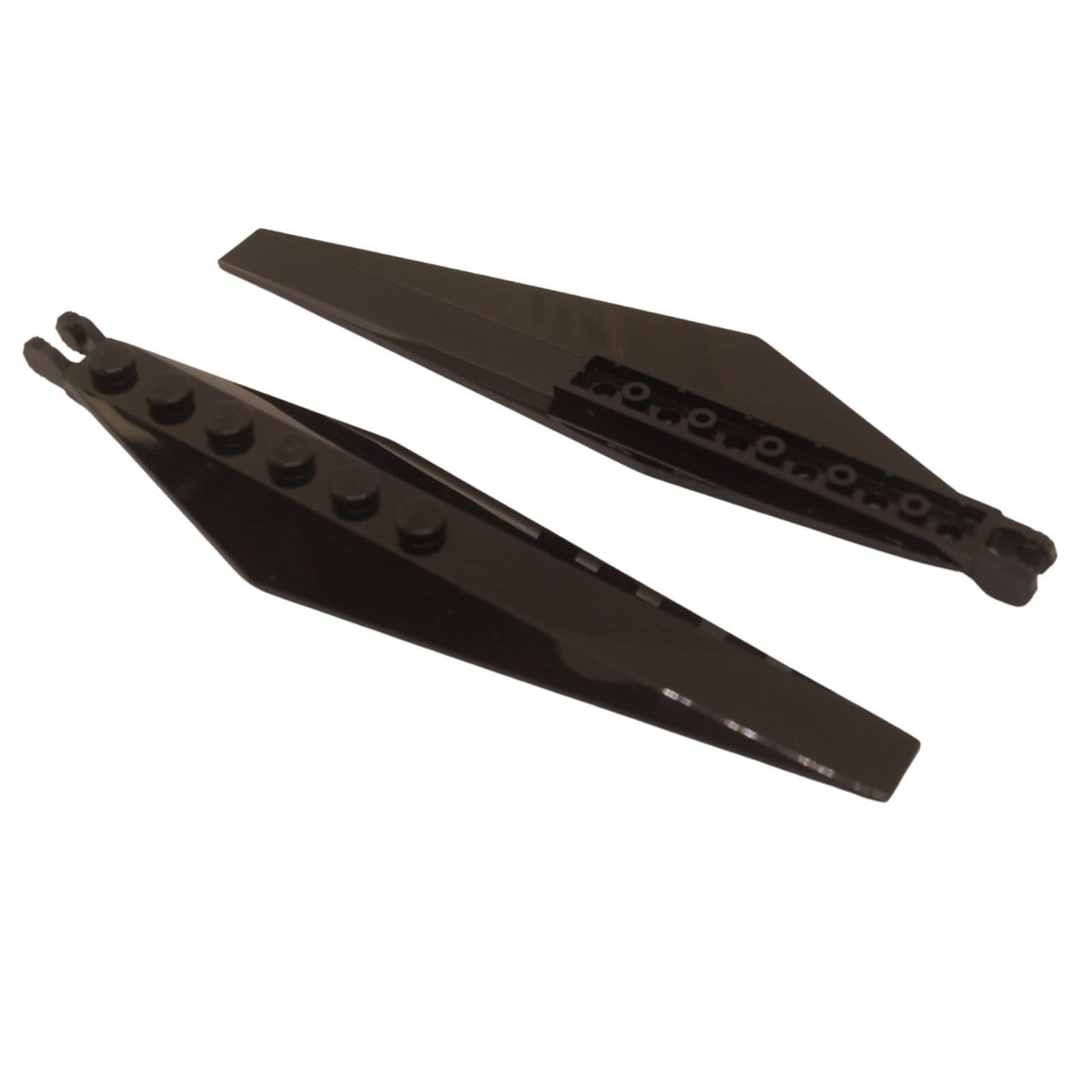 LEGO® hinge plate 3 x 12 with angled side extensions and tapered ends, large articulated plate for folding panels and structural builds, black color
