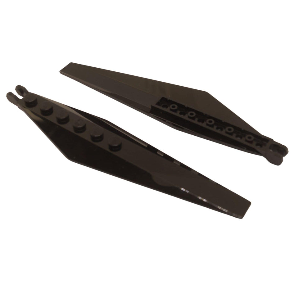 LEGO® hinge plate 3 x 12 with angled side extensions and tapered ends, large articulated plate for folding panels and structural builds, black color
