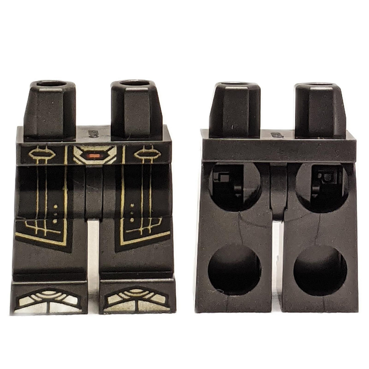 LEGO hips and legs 970c00pb1507 with black robe ends and gold trim.