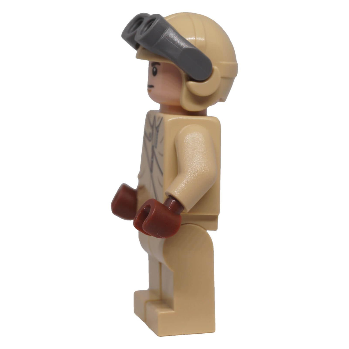 LEGO® Indiana Jones Fighter Pilot minifigure iaj048 left side view showing flight helmet and goggles