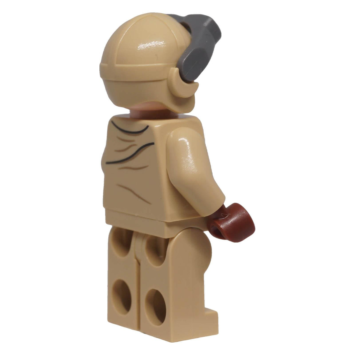 LEGO® Indiana Jones Fighter Pilot minifigure iaj048 rear three-quarter view showing helmet and uniform back printing