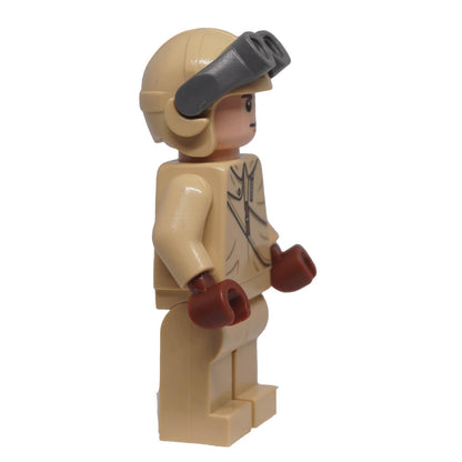 LEGO® Indiana Jones Fighter Pilot minifigure iaj048 right side view with pilot helmet, goggles and gloves