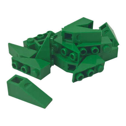 Green LEGO® inverted slope 33° 3 x 1, part 4287, angled slope pieces